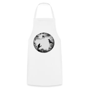 Gothique, corbeaux, corbeaux - Tablier de cuisine - blanc - Devant - AI Model Male 185 dark (185cm)