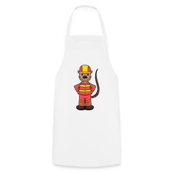 Fire brigade motif for children - Cooking Apron - white - Front - AI Model Male 185 dark (185cm)