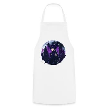 Anime Gothic Moon Girl - Tablier de cuisine - blanc - Devant - AI Model Male 185 dark (185cm)
