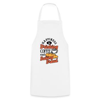 Baking Bread Drinking Coffee Caffeine Bread Baker - Cooking Apron - white - Front - AI Model Male 185 dark (185cm)