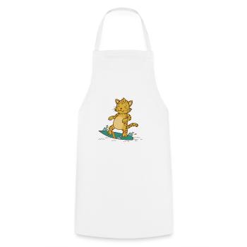 Léopard sur la planche de surf Big cat Predator - Tablier de cuisine - blanc - Devant - AI Model Male 185 dark (185cm)