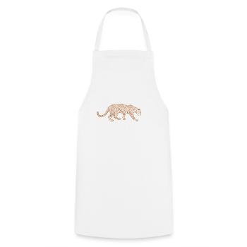 Leopard Big Cat Africa - Cooking Apron - white - Front - AI Model Male 185 dark (185cm)