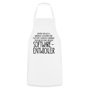 Softwareentwickler – ein Alleskönner, Genie - Kochschürze - Weiß - Vorne - AI Model Male 185 dark (185cm)
