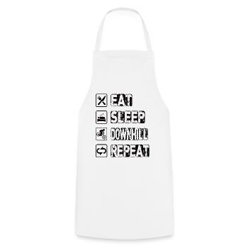 Eat Sleep Downhill Repeat - Cooking Apron - white - Front - AI Model Male 185 dark (185cm)
