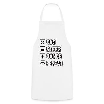 Eat Sleep Dance Repeat - Kochschürze - Weiß - Vorne - AI Model Male 185 dark (185cm)