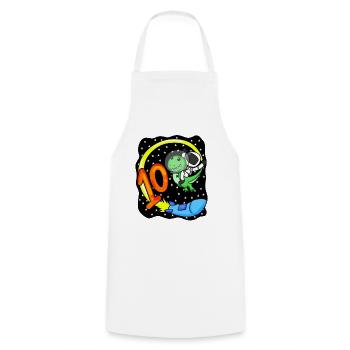 10 Birthday Boy Astronaut - dix ans - Tablier de cuisine - blanc - Devant - AI Model Male 185 dark (185cm)