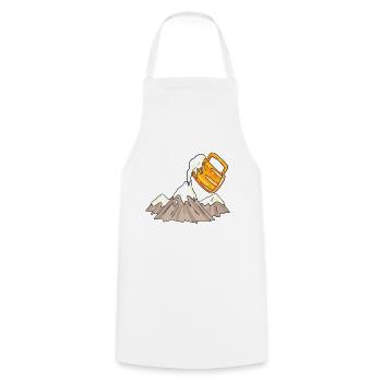 Mountaineering Mountains Mountain Beer - Cooking Apron - white - Front - AI Model Male 185 dark (185cm)