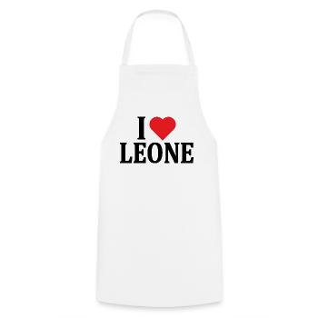 t-shirt name I love Lion t-shirt gift idea - Cooking Apron - white - Front - AI Model Male 185 dark (185cm)