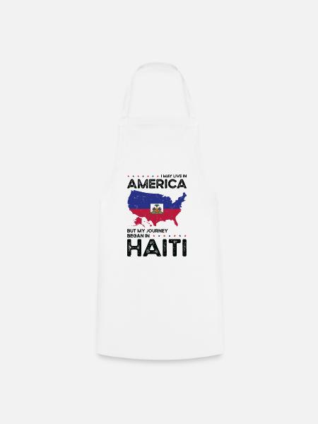 Geboren als Haitianer Haiti Amerikaner USA - Kochschürze - Weiß