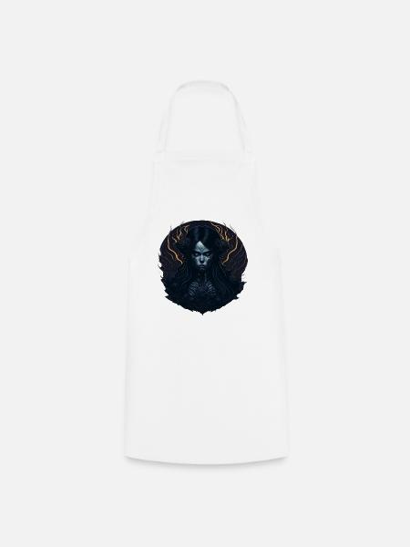 Schwarzes Gothic Mädchen Ästhetik - Kochschürze - Weiß