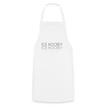 Eishockey Schriftzug - Kochschürze - Weiß - Vorne - AI Model Male 185 dark (185cm)