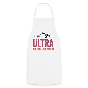 Ultra Running - Courez longtemps. Courez fort. - Tablier de cuisine - blanc - Devant - AI Model Male 185 dark (185cm)