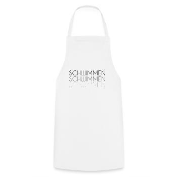 Schwimmen Schriftzug - Kochschürze - Weiß - Vorne - AI Model Male 185 dark (185cm)