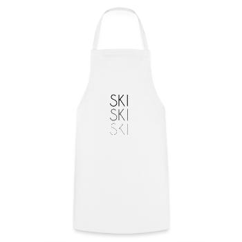 Lettrage de ski - Tablier de cuisine - blanc - Devant - AI Model Male 185 dark (185cm)