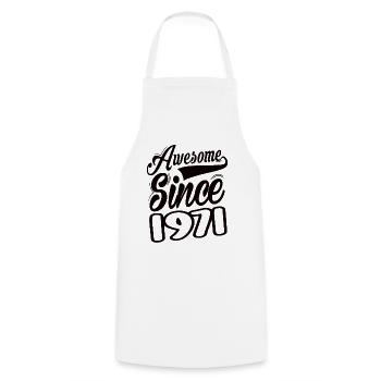 Awesome Since 1971 - Cooking Apron - white - Front - AI Model Male 185 dark (185cm)
