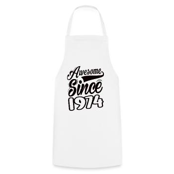 Awesome Since 1974 - Cooking Apron - white - Front - AI Model Male 185 dark (185cm)