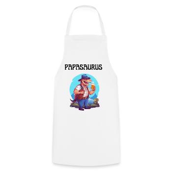 Papa saurus dinosaur families Dino Papasaurus - Cooking Apron - white - Front - AI Model Male 185 dark (185cm)