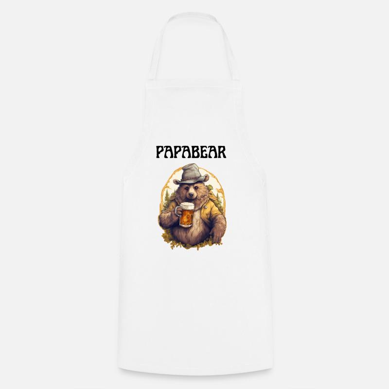 Papa Bear proud Daddy proud dad - Cooking Apron - white