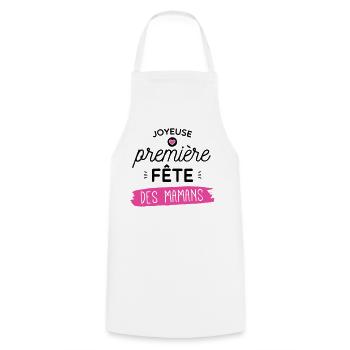 Joyeuse premiere fête de mamans - cadeau maman - Tablier de cuisine - blanc - Devant - AI Model Male 185 dark (185cm)