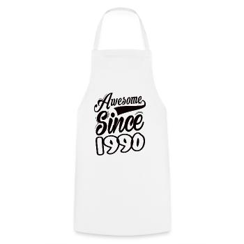 Awesome Since 1990 - Cooking Apron - white - Front - AI Model Male 185 dark (185cm)
