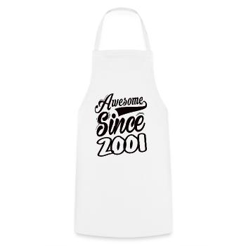 Awesome Since 2001 - Cooking Apron - white - Front - AI Model Male 185 dark (185cm)