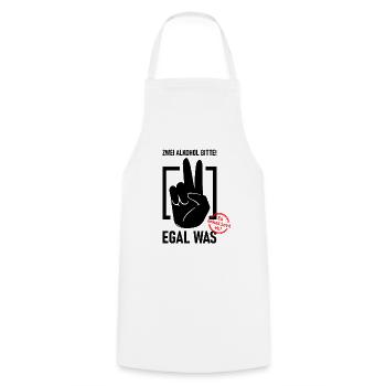 Zwei Alkohol bitte! Egal was - Saufen Bier Party - Kochschürze - Weiß - Vorne - AI Model Male 185 dark (185cm)