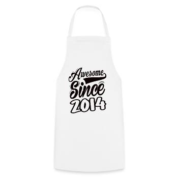 Awesome Since 2014 - Cooking Apron - white - Front - AI Model Male 185 dark (185cm)