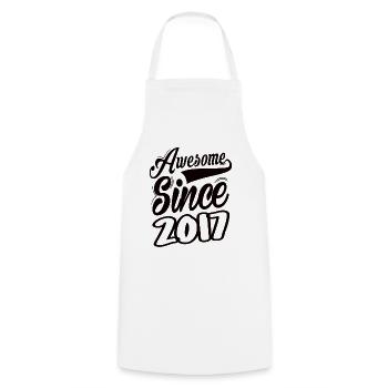 Awesome Since 2017 - Cooking Apron - white - Front - AI Model Male 185 dark (185cm)
