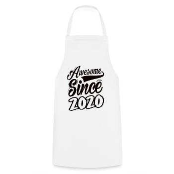 Awesome since 2020 - Cooking Apron - white - Front - AI Model Male 185 dark (185cm)