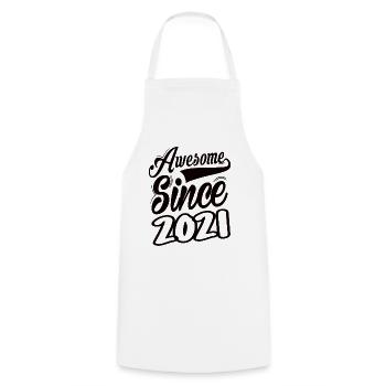 Awesome Since 2021 - Cooking Apron - white - Front - AI Model Male 185 dark (185cm)