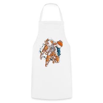 Astronaut playing basketball in space Graphics - Cooking Apron - white - Front - AI Model Male 185 dark (185cm)