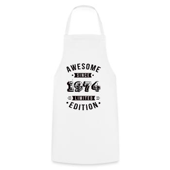 Awesome Since 1974 Limited Edition - Cooking Apron - white - Front - AI Model Male 185 dark (185cm)