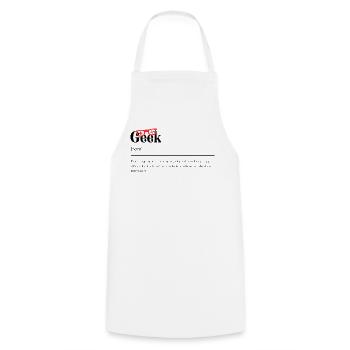 Cadeaux Geek - définition humour geek - Tablier de cuisine - blanc - Devant - AI Model Male 185 dark (185cm)