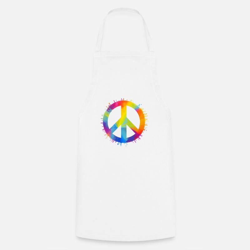 Regenbogen Peace - Kochschürze - Weiß