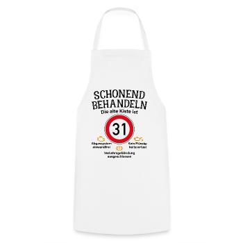 31. Geburtstag Schonend Behandeln 31 Alte Kiste 31 - Kochschürze - Weiß - Vorne - AI Model Male 185 dark (185cm)