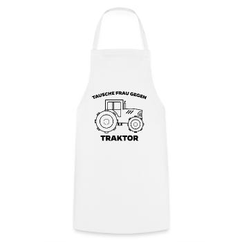 Trecker Fahrzeug Kraftfahrzeug Statement Traktor - Kochschürze - Weiß - Vorne - AI Model Male 185 dark (185cm)