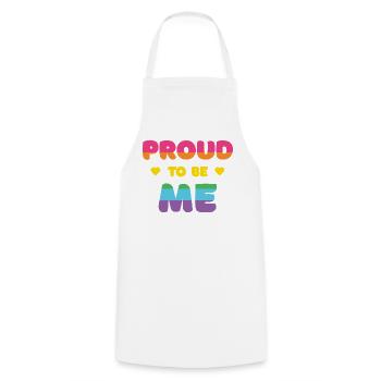 LGBTQ+ Fierté d’être moi - Mois de la fierté - Tablier de cuisine - blanc - Devant - AI Model Male 185 dark (185cm)