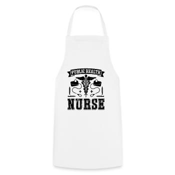 Public Health Nurse Virologist Healthcare Worker - Cooking Apron - white - Front - AI Model Male 185 dark (185cm)