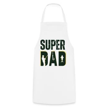 Super Dad - Design Pêche Passion - Tablier de cuisine - blanc - Devant - AI Model Male 185 dark (185cm)