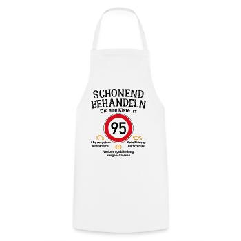 95. Geburtstag Schonend Behandeln 95 Alte Kiste 95 - Kochschürze - Weiß - Vorne - AI Model Male 185 dark (185cm)