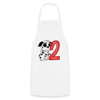 2 birthday 2 years old with animal motif - two - Cooking Apron - white - Front - AI Model Male 185 dark (185cm)