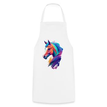 Horse Paint Splash Pony Rider Equestrian Design - Cooking Apron - white - Front - AI Model Male 185 dark (185cm)