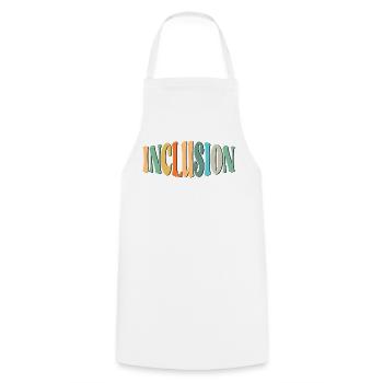 LETTRAGE D’INCLUSION - DIVERSITÉ - ÉGALITÉ - Tablier de cuisine - blanc - Devant - AI Model Male 185 dark (185cm)