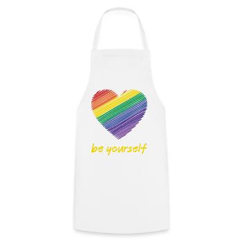 Mois de la fierté LGBTQ - Soyez vous-même - Tablier de cuisine - blanc - Devant - AI Model Male 185 dark (185cm)