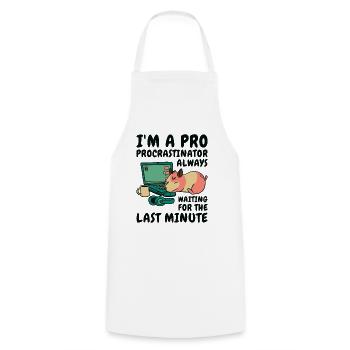 Procrastinating Hamster Procrastinator Time Pet - Cooking Apron - white - Front - AI Model Male 185 dark (185cm)