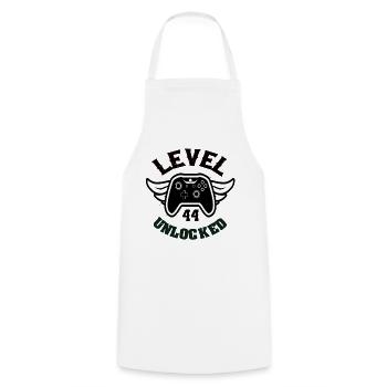 Level 44 Unlocked 44 Birthday - Cooking Apron - white - Front - AI Model Male 185 dark (185cm)