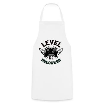 Level 54 Unlocked 54 Birthday - Cooking Apron - white - Front - AI Model Male 185 dark (185cm)