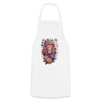 Floral Leo Zodiac Leo Astrology Art - Cooking Apron - white - Front - AI Model Male 185 dark (185cm)