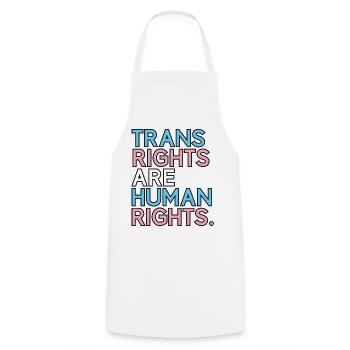 Mois de la fierté LGBT - Les droits des trans sont des droits humains - Tablier de cuisine - blanc - Devant - AI Model Male 185 dark (185cm)