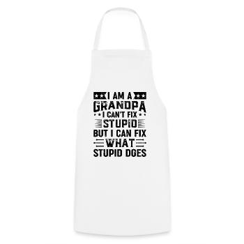 I Am A Grandpa I Can't Fix Stupid But I Fix What S - Cooking Apron - white - Front - AI Model Male 185 dark (185cm)